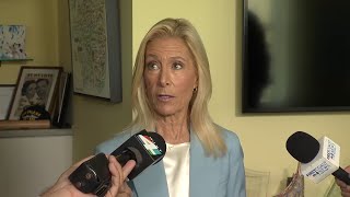 Mayor Donna Deegan addresses the media after council president proposes spending cuts