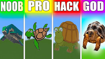 NOOB VS PRO VS HACKER VS GOD TURTLE Minecraft Pixel Art