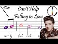 Can't Help Falling in Love - Flute Beginner Sheet Music with Easy Notes & Letters