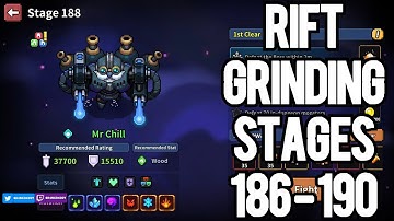 RIFT GRINDING - STAGES 186-190 | MY HEROES: DUNGEON RAID