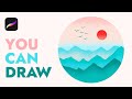 Beginner Procreate Tutorial - So Easy that You Can Draw | Minimal Landscape #2