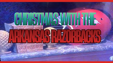 Arkansas Razorbacks fireplace scene on Christmas morning on the SEC network 