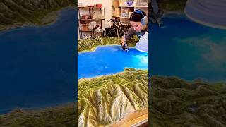 The process of creating water ripples at a scale of 1:20000