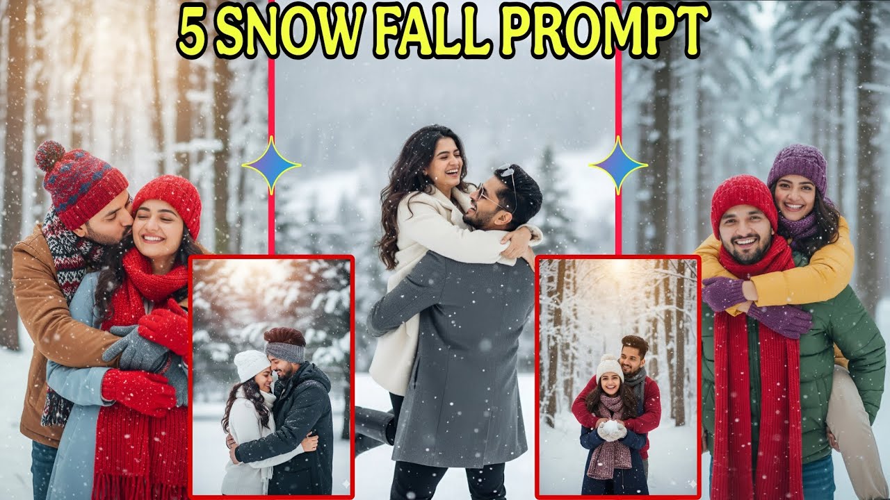 5 Gemini AI Snow Photo Editing Prompts Copy-Paste for Couples - YouTube