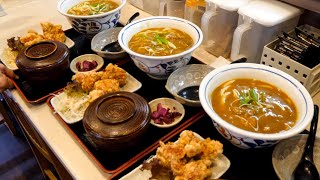 カツ丼！唐揚げカレー！働く男たちの胃袋を支える爆速提供うどん屋丨Best Udon in Osaka