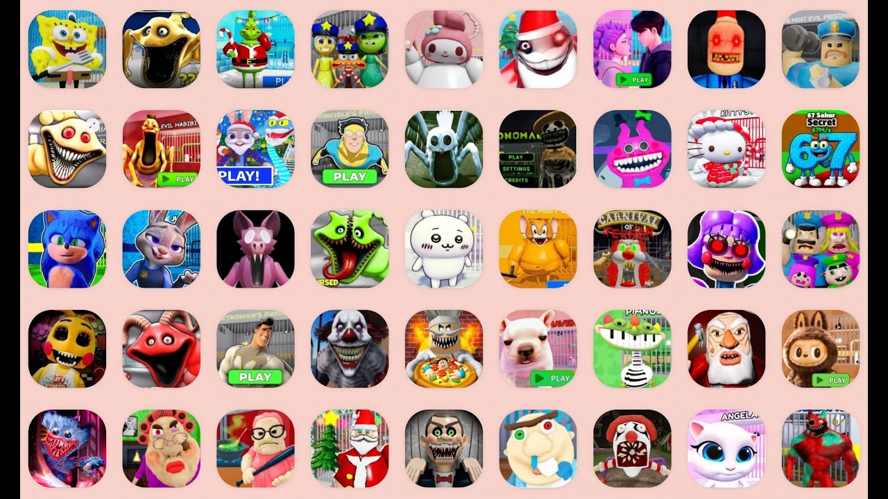 ROBLOX, SQUAREPANTS BARRY'S PRISON RUN (OBBY), EPIC CHOPPER CARNIVAL, NIGHTMARE HUGGY WUGGY PRISON