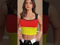 Best-seller: Germany Flag Inspired Square Neck Crop Tank Tops