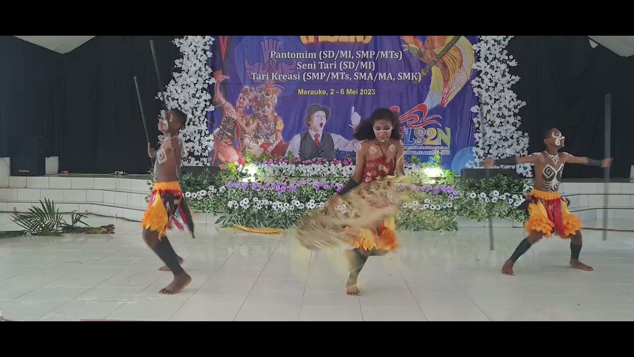 Juara 1 FLS2N lomba Tari Kreasi (SMP) Provinsi Papua Selatan, tahun 2023.