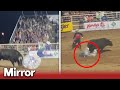 Helpless woman stamped on by furious bull at utah rodeo