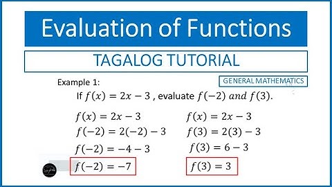 GEN. MATH: Evaluation of Functions - TAGALOG TUTORIAL