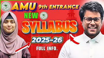 AMU Class 9 Entrance Syllabus 2025 | AMU Class 9 Admission Form 2025 | Exam Date 2025