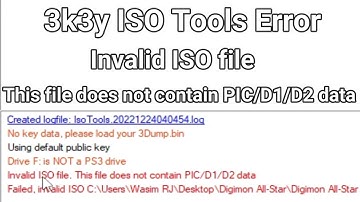 3k3y ISO Tools Error Invalid ISO file This file does not contain PIC