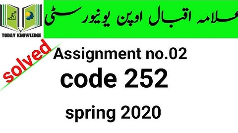 aiou solved assignment spring 2020 | code 252 assignment no.02