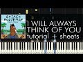 Bojack Horseman - I Will Always Think of You - Piano Tutorial +Sheets