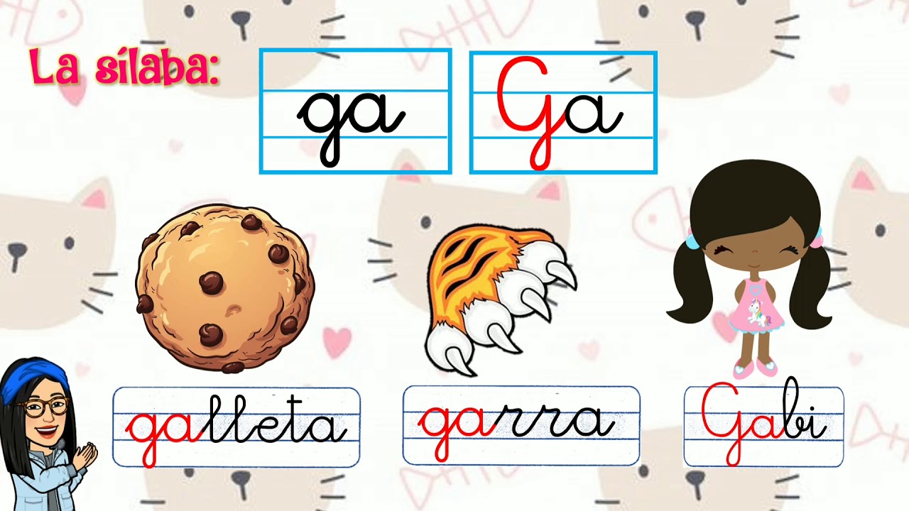 La consonante G g / sílabas ga, go, gu para niños - YouTube