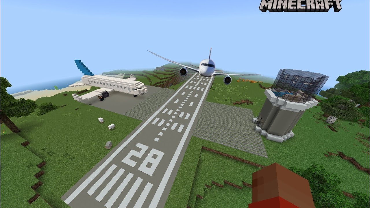 Airplane Runway Minecraft 😯 #minecraft - YouTube