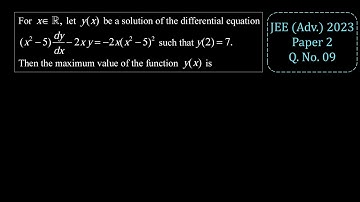 JEE (Advanced) 2023 PYQ || Differential Equations & AOD