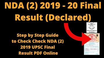 NDA (2) 2019 - 20 Final Result (Declared) - How to Check NDA (2) 2019 UPSC Final Result PDF Online
