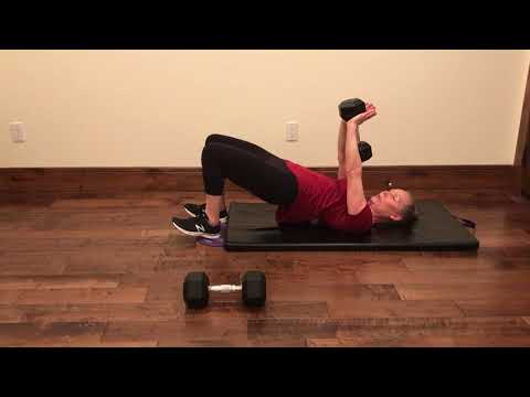 DB Straight Arm Pullover with Glider Hamstring Curl (Bridge, Upper Pull)