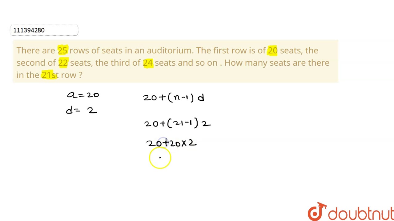 There are 25 rows of seats in an auditorium