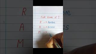 What is the Full form of RAM #computer #exam #shorts