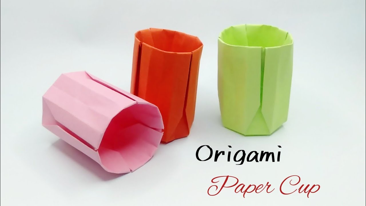 How To Make Origami Glass Cup - Origami Paper Craft Easy - Paper Cup ...