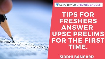 Tips for Freshers Writing UPSC Prelims for the First Time | UPSC CSE/IAS 2020 | Siddhi Bangard