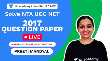 Solve NTA UGC NET 2017 Question Paper Live | AIM JRF 2021 English Literature | Preeti Mandyal
