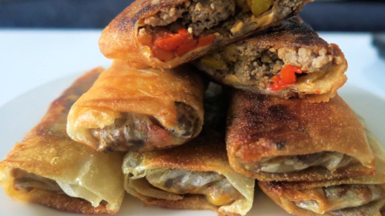 Recette 63 Cigarre à La Viande Hachée Fromage Poivron Grillés Beef Samosa