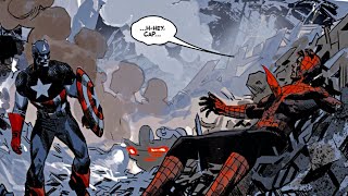 Капитан Америка утешает умирающего Человека-Паука
