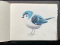 Easy watercolor bird painting