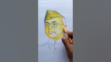 Netaji Subhas Chandra Bose Oil Pastel easy drawing.