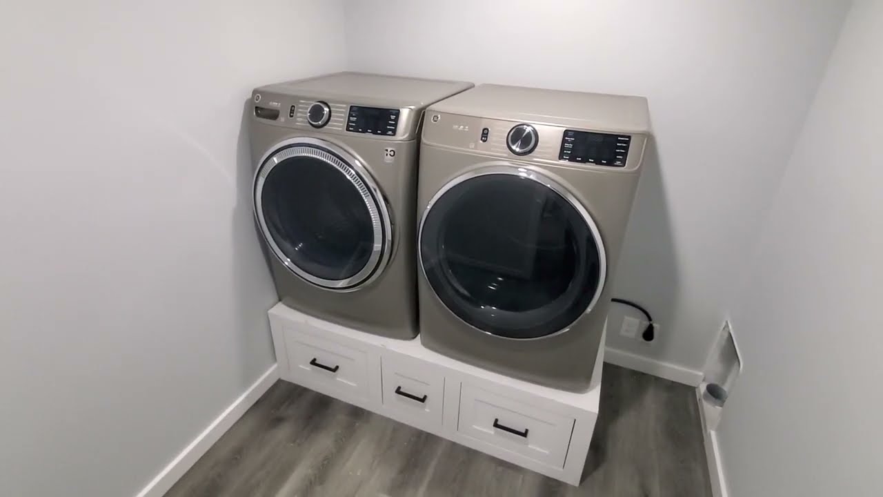 DIY Washer and Dryer Platform with Drawer - Houseful of Handmade