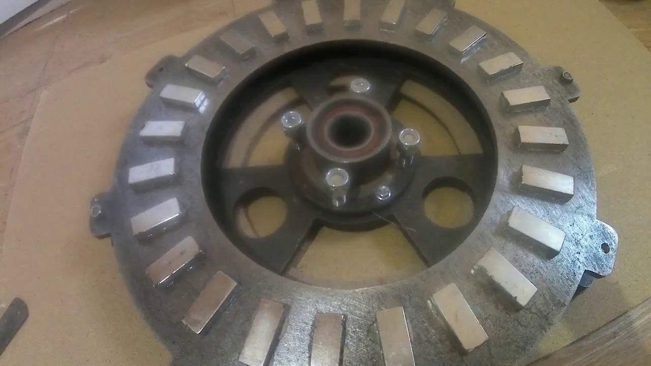 Пробный Тест аксиального генератора с Одним диском. - YouTube