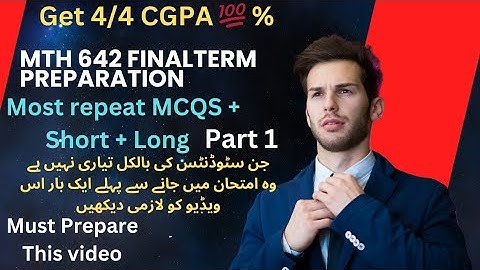 Mth642 Fina term preparation Part 1. Mth 642 Topic 76-115 with  Complete Explanation.