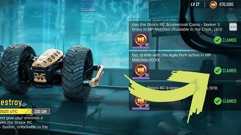 Call Of Duty Mobile Get 3 Kills with the Agile Perk active in MP Matches Task Complete