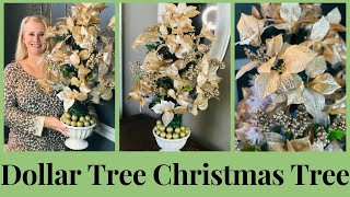 GLAM CHRISTMAS TREE DIY USING A DOLLAR TREE PLUNGER TABLETOP DECOR CENTERPIECE FLORAL ARRANGEMENT