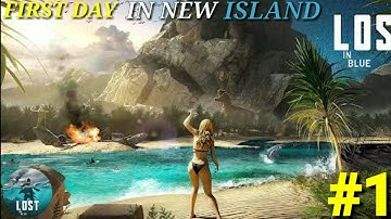 FIRST DAY IN NEW ZOMBIE ISLAND SURVIVAL || Lost In Blue Survival gameplay #1