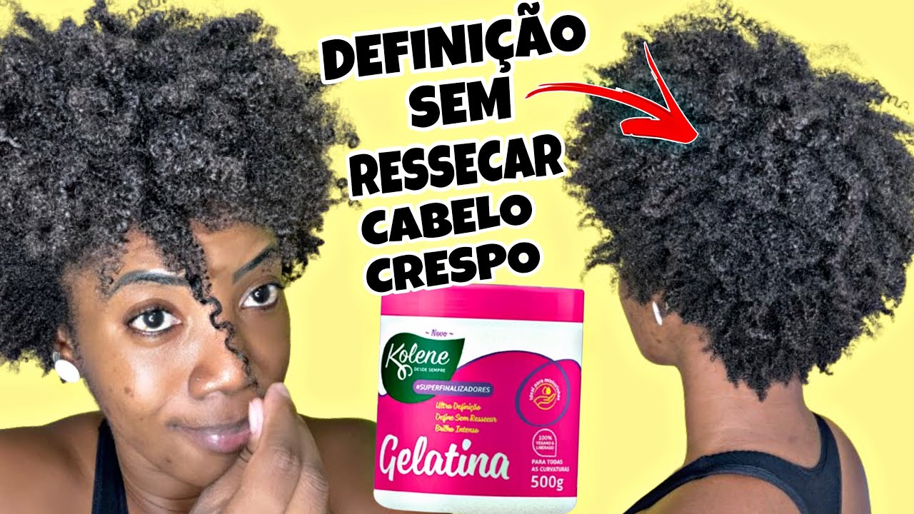 FINALIZAÇÃO DO CABELO CRESPO COM GELATINA DA KOLENE