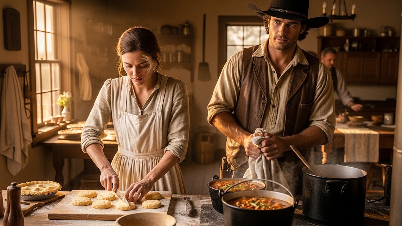 She Was Cooking For Twelve Ranch Hands All Alone, The Cowboy Rolled Up His Sleeves And Helped Her
