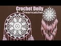 Diy tutorial l  how to make a flower doily crochet dreamcatcher 
