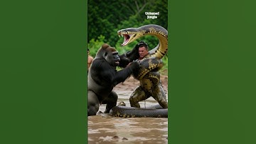 Jungle Mein Python Ka Hamla! Aadmi Ki Jaan Khatre Mein | Gorilla Bhi Nazar Aaya #snake #zoo #animals