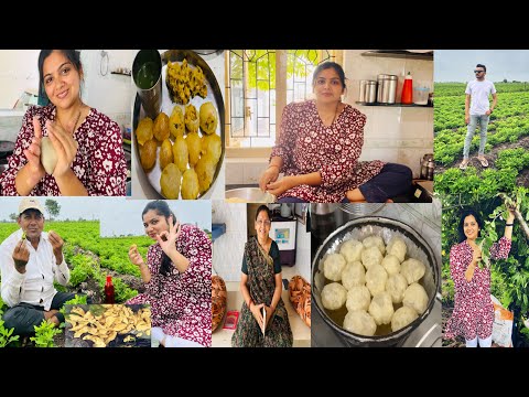 Pani Puri 😋Ki Recipe Ke Sath Mene 👩‍🍳  Banaya Bajra Ka Rotla 🫓 or Khet Pe🌴 Gathiya ki 🥓 Moj🤩