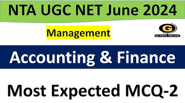 Most Expected MCQs Part 2| Accounting & Finance  | NTA UGC NET 2024| Management|
