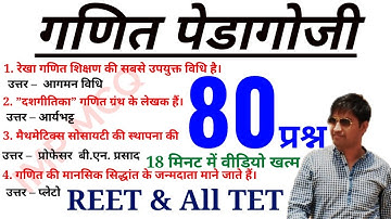 गणित पेडागोजी के 80 प्रश्न || Complete Math