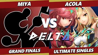 Delta 8 GRAND FINALS - Acola (Steve, Pyra Mythra) Vs. Miya (Game & Watch) Smash Ultimate - SSBU screenshot 4