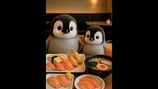 Baby Penguins Are Eating Salmon Today