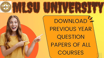 MLSU University Previous Year Question Paper Free Download I MLSUONLINE.COM
