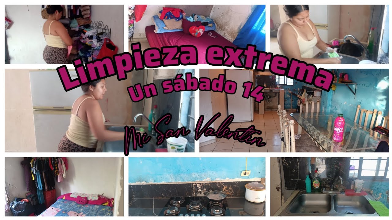Limpieza extrema en mi baño🚿🧽+Cocina/Doblando ropa🧺🧦👚Mi San Valentín 💔🥲