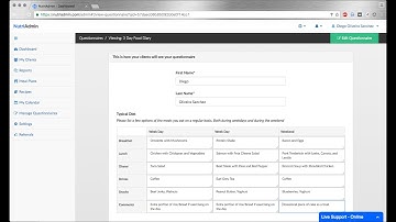 Client Questionnaires Software for Nutritionists | NutriAdmin